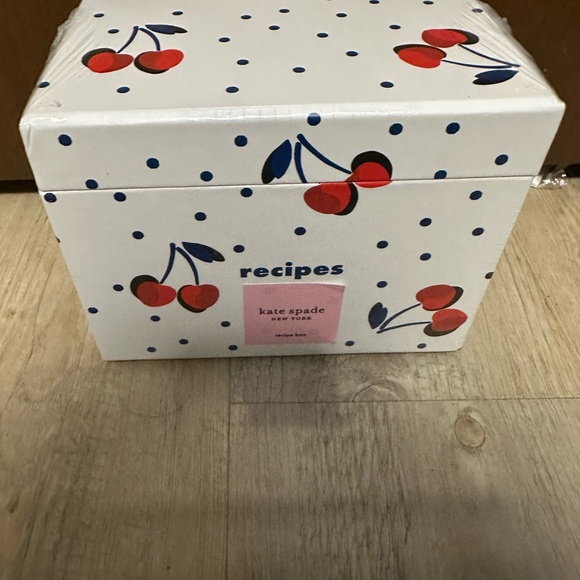 kate spade Other - Kate Spade Cherry Polka Dot Recipe Box